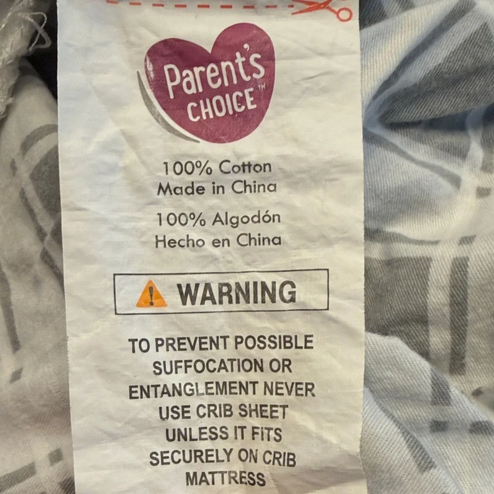 2 Cotton Fitted Crib Sheets Gray White Nursery Bedding Set + Blanket